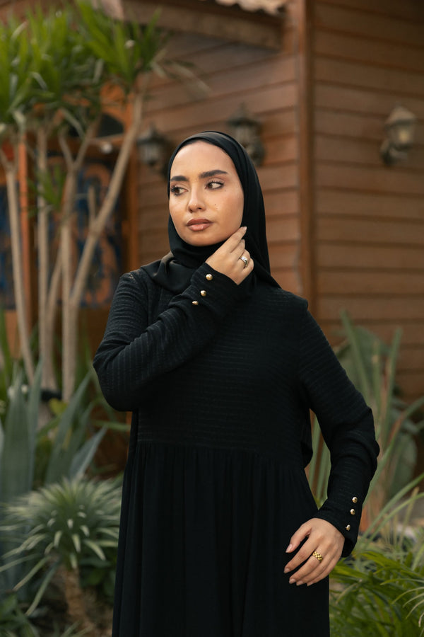 Classic abaya with striped fabric