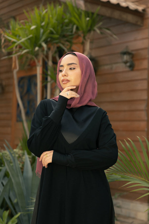 Abaya with satin on Sides