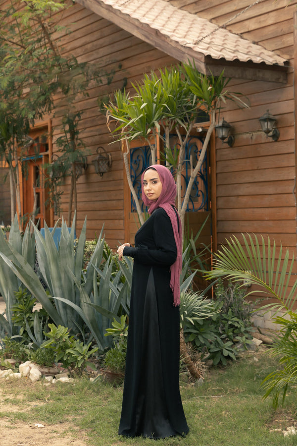 Abaya with satin on Sides
