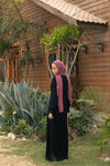 Abaya with satin on Sides