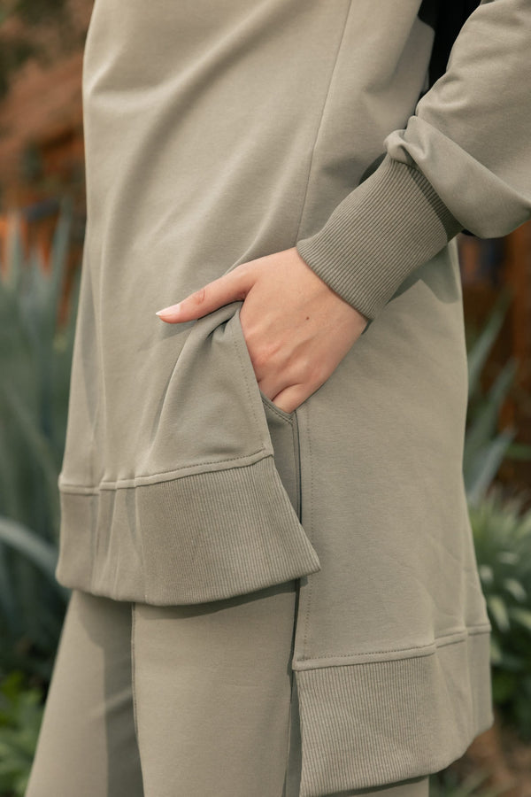 Comfy set with wide leg pants