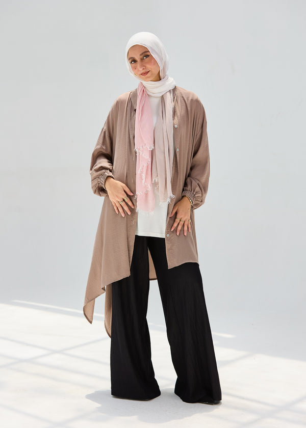 Washed Biege-Mist Silky Blouse