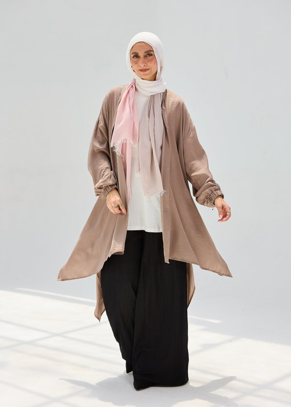 Washed Biege-Mist Silky Blouse