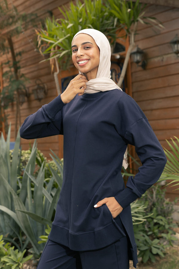 Comfy set with wide leg pants