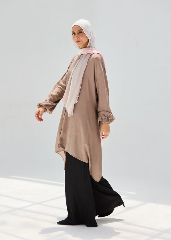Washed Biege-Mist Silky Blouse