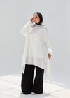 Washed White-Mist Silky Blouse
