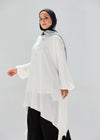 Washed White-Mist Silky Blouse