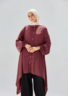 Washed Brick-Mist Silky Blouse