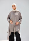 Washed Grey -Mist Silky Blouse