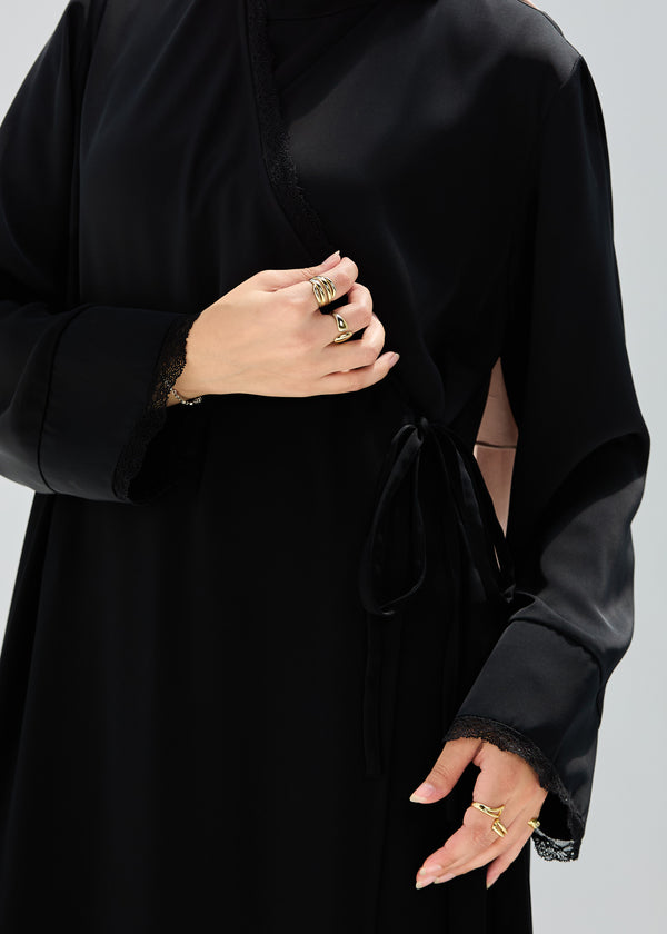 lace wrap abaya