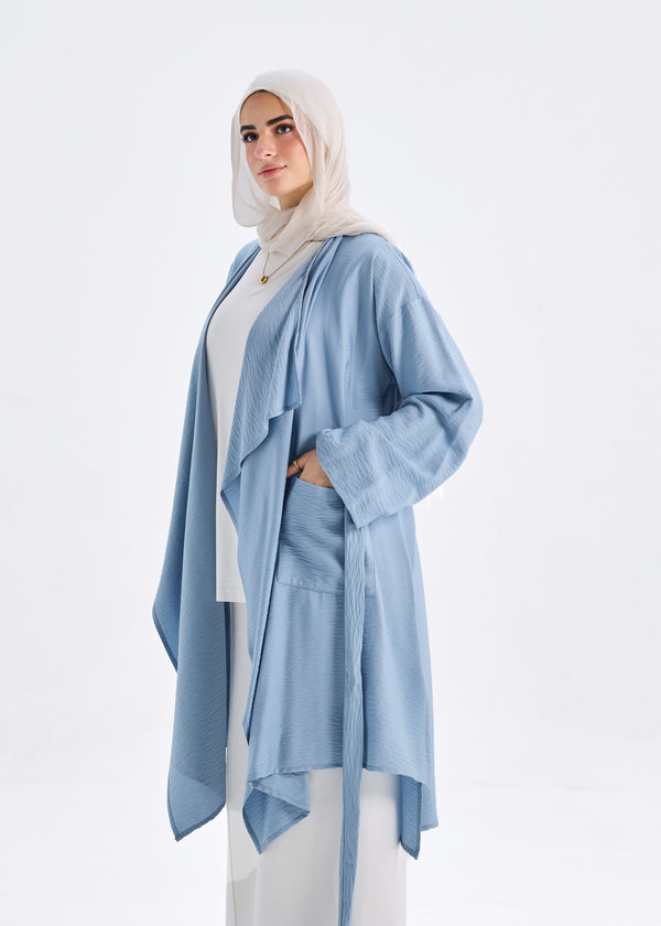 Flowy caridgan with belt and wide pockets