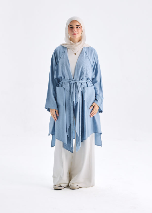 Flowy caridgan with belt and wide pockets