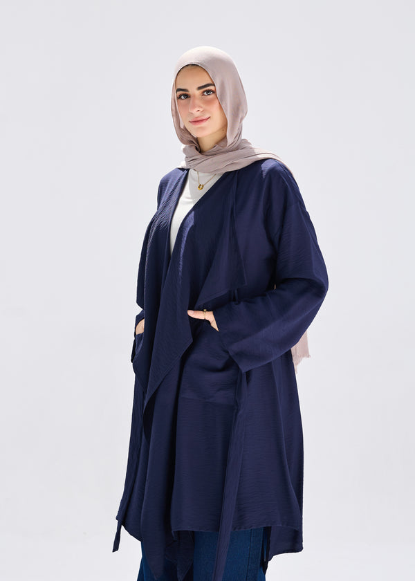 Flowy caridgan with belt and wide pockets