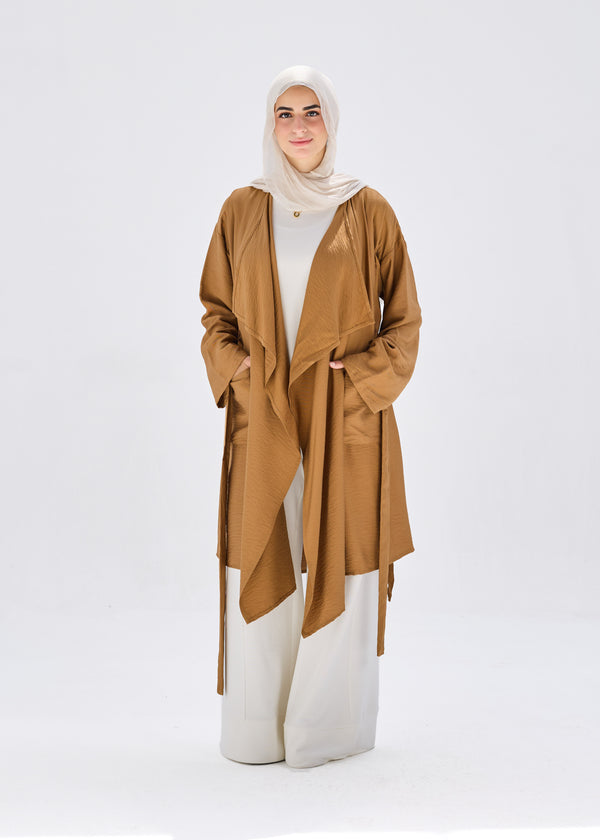 Flowy caridgan with belt and wide pockets