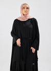 elegant Tiered abaya with flowy ponchodetail
