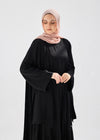 elegant Tiered abaya with flowy ponchodetail