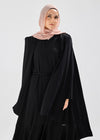 elegant Tiered abaya with flowy ponchodetail