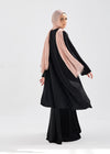 elegant Tiered abaya with flowy ponchodetail