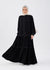 Tiered Abaya with gray trim