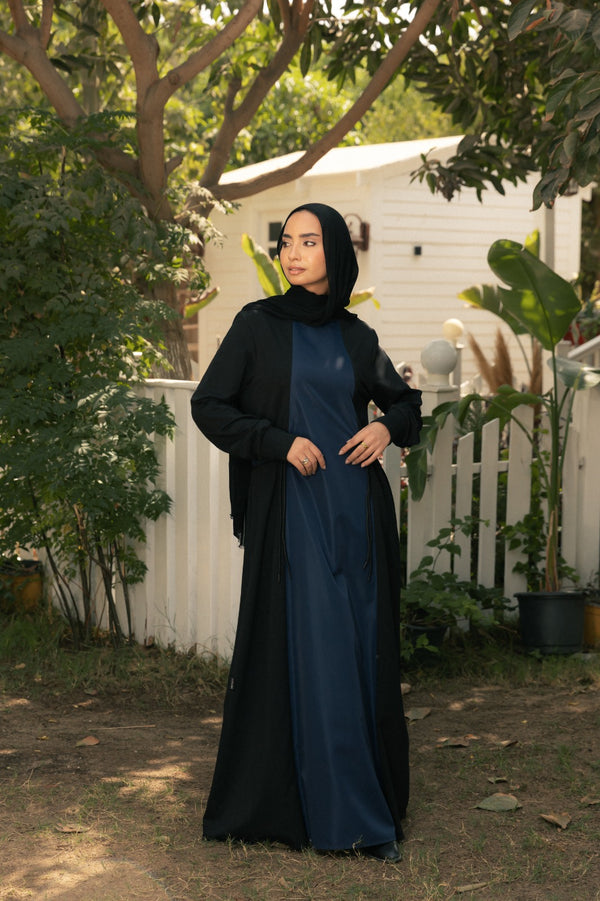 comfy Abaya With Mixed fabrics