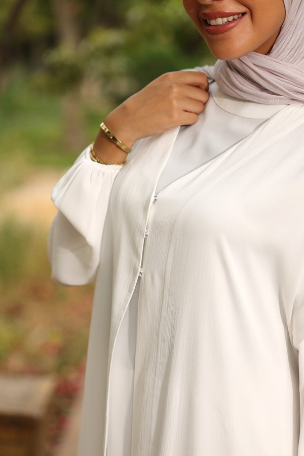 Set of 2 Open Abaya with emblishments &amp; basic long sleeve abaya