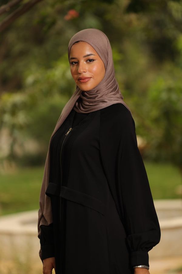 Reglan Open Abaya with detailes front and long zip up