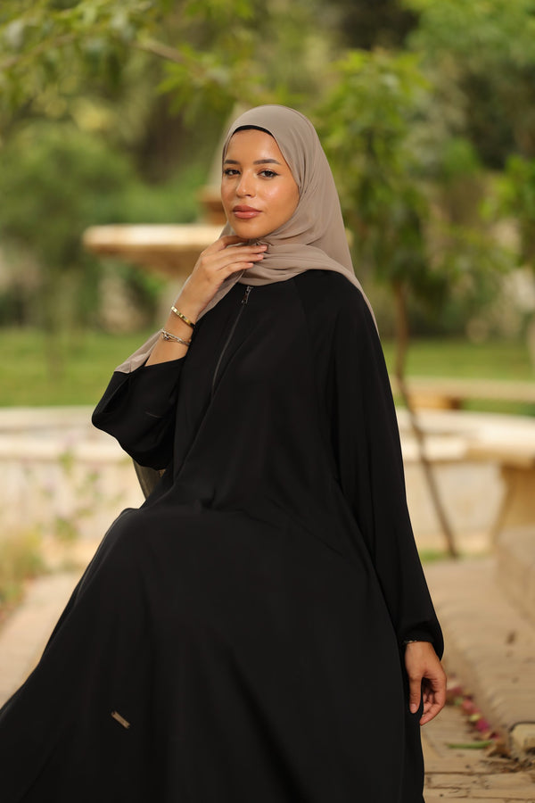 Flowey Oversized Reglan zip up Abaya