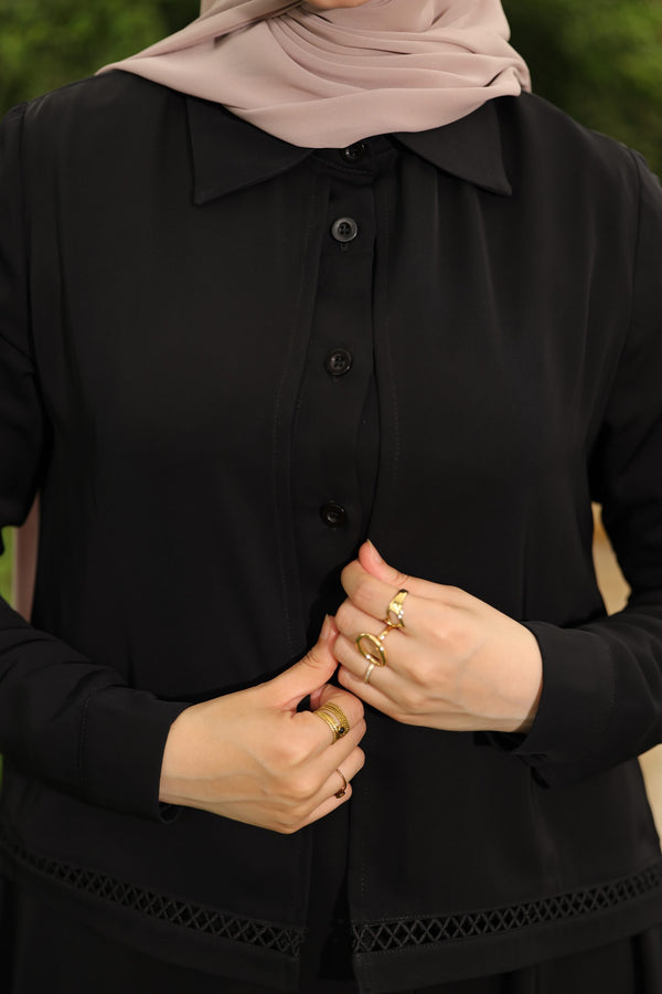 poncho Abaya with embellished layers