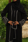 Elegant abaya with embroidered sleeves
