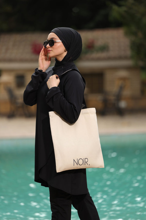 Black warp top Swimsuit set