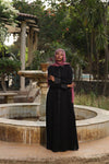 Classic button up Abaya with satin details