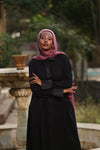 Classic button up Abaya with satin details