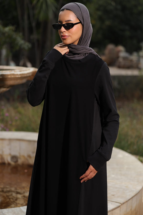 Sporty Comfy mixed fabric abaya