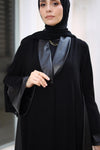 formal abaya with leather touch
