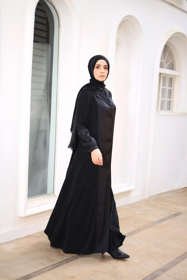 Silk Abaya With Satin Touch