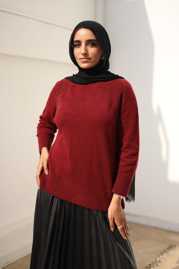raglan sleeve sweater Maroon