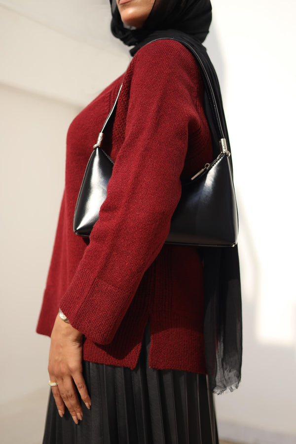 raglan sleeve sweater Maroon