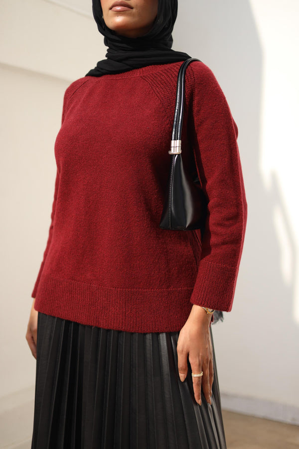 raglan sleeve sweater Maroon
