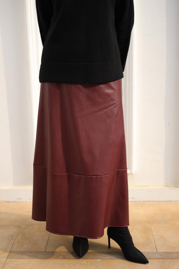 Burgundy Leather skirt