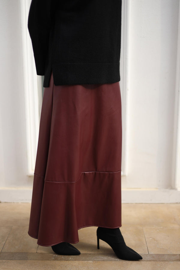 Burgundy Leather skirt