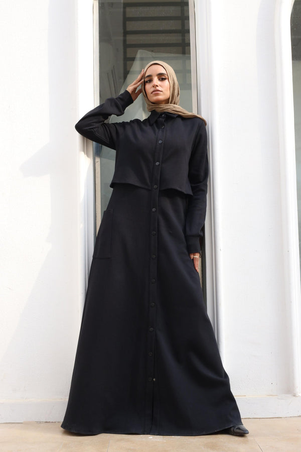 ribbed fabric Abaya