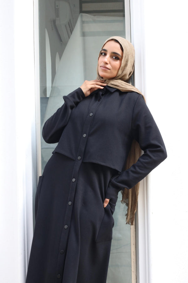 ribbed fabric Abaya