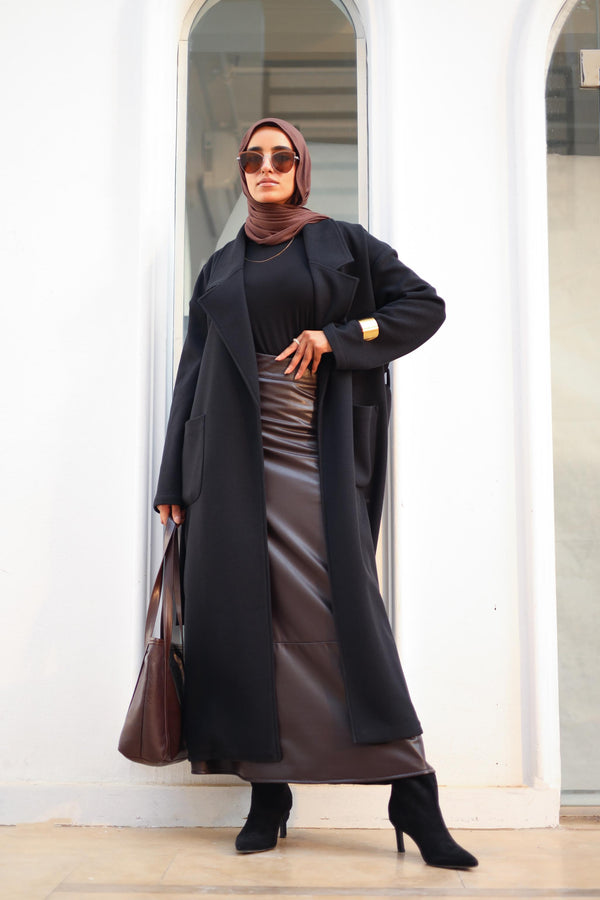 Dark brown Leather skirt