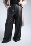 Leather wide-leg pants