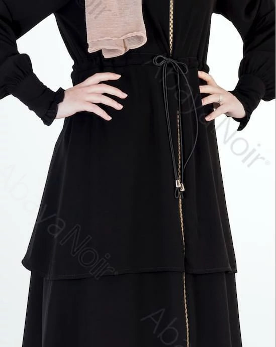 3 Layers Abaya with long Zipper