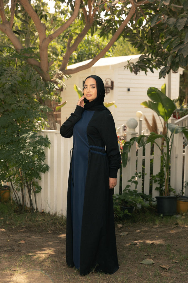 comfy Abaya With Mixed fabrics