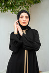 Gold Embellished puffed sleeves abaya