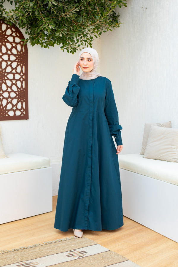 Button up Maxi poplin shirt dress