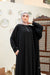 Black squared Abaya with Cuff Detailing