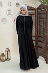 Elastic zip up abaya dress